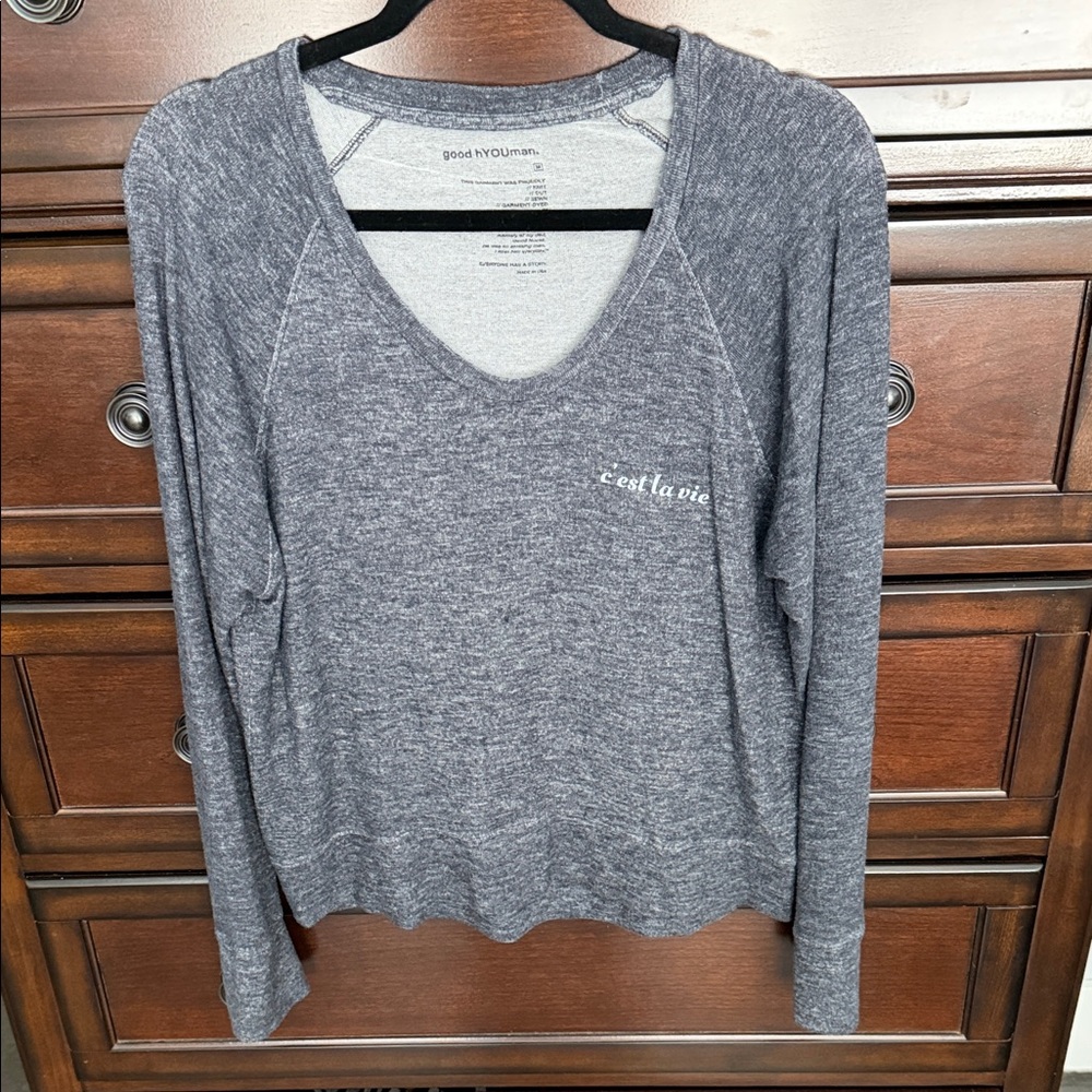 Good hYOUman Charcoal Long Sleeve Top